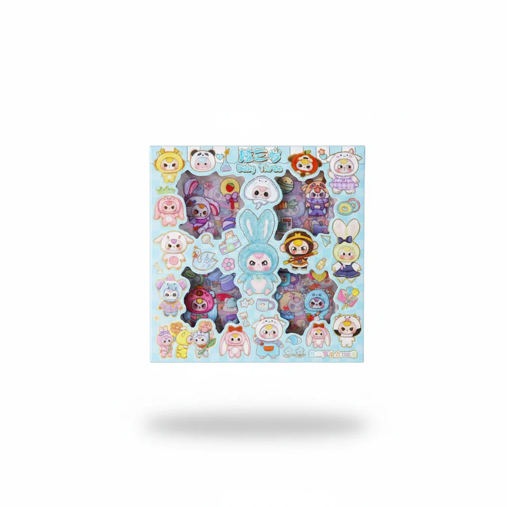 100-pack Baby Blå Kawaii Stickers - Perfekt för Anime Dekoration & Personlig Stil - Image 3