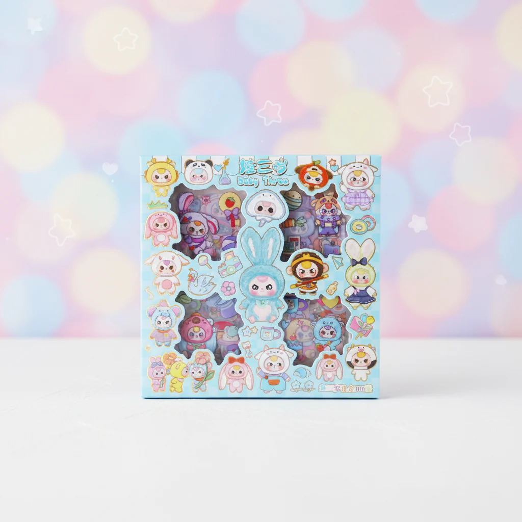 100-pack Baby Blå Kawaii Stickers - Perfekt för Anime Dekoration & Personlig Stil - Image 4