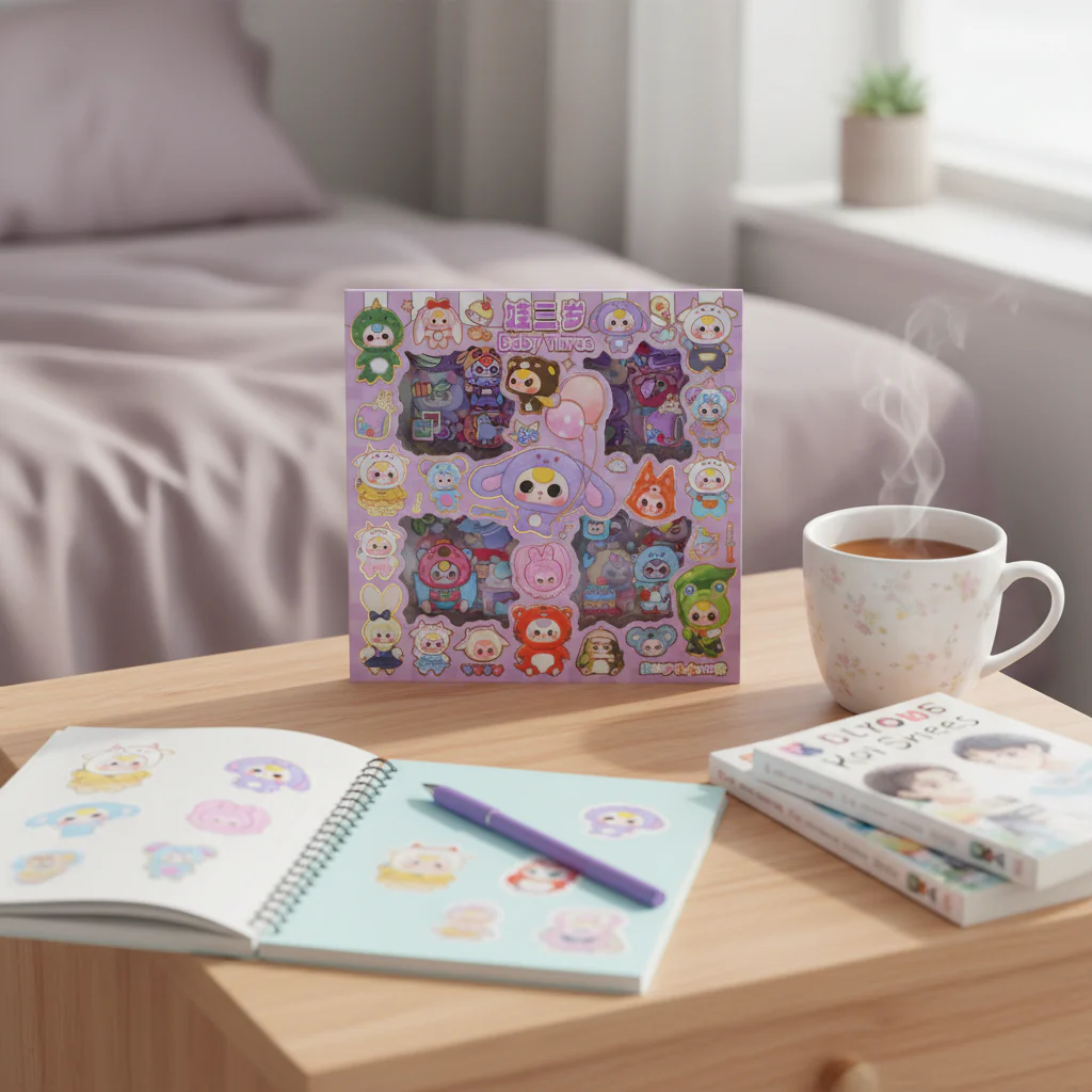 100-pack Baby Lila Kawaii Stickers - Perfekt för Anime Dekoration & Personlig Stil - Image 2