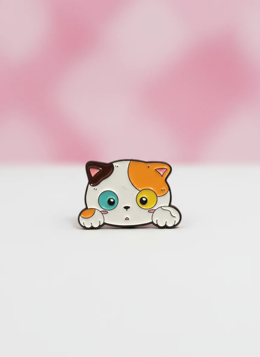 Pin - Fläckig nyfiken katt