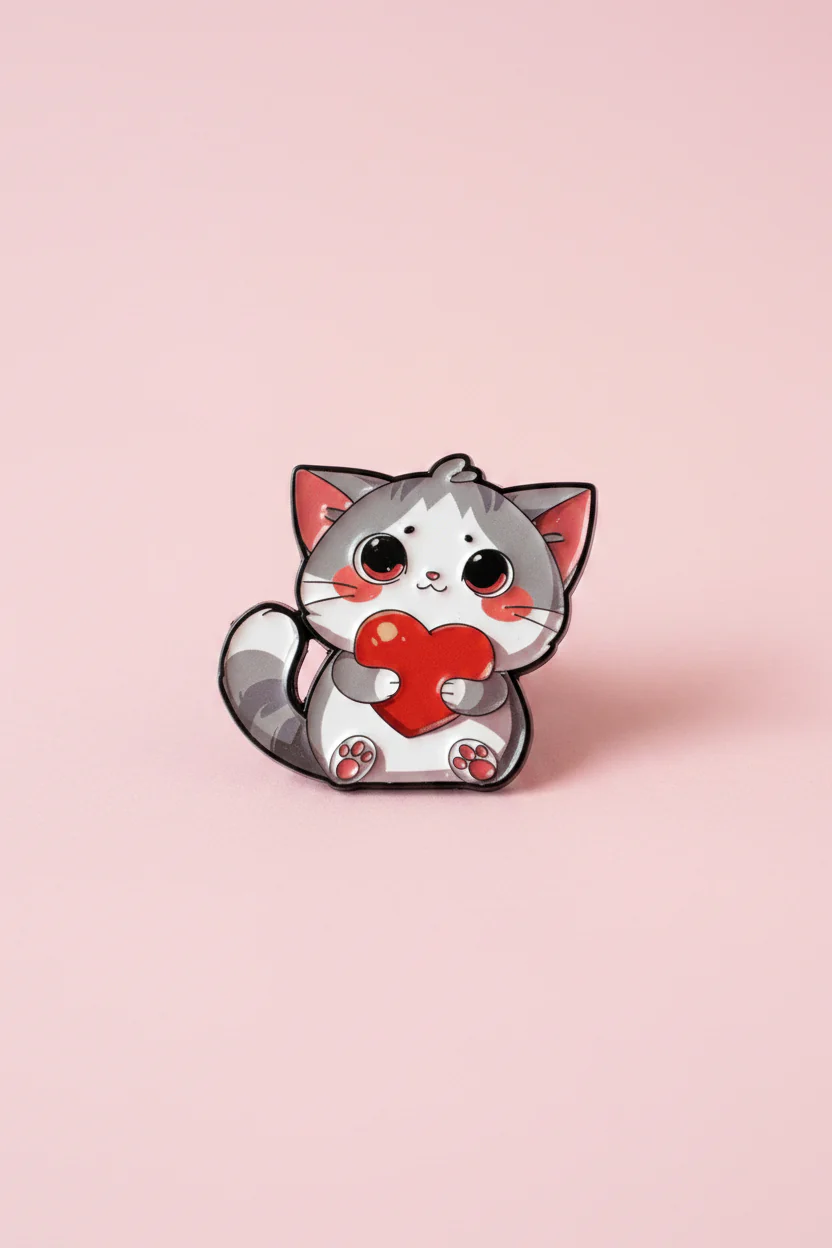 Pin - Katt med hjärta