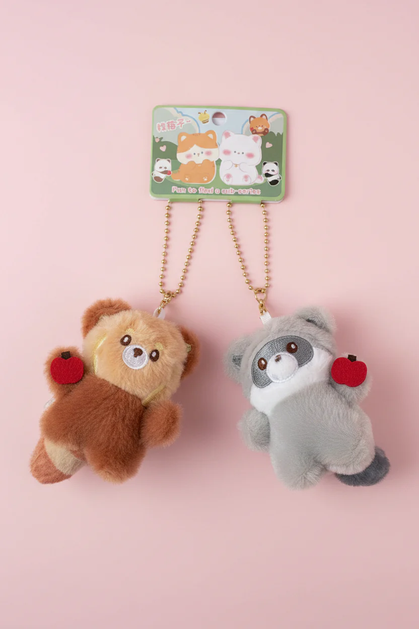Magnetisk Nyckelring Kawaii - Röd panda och tvättbjörn med Magneter - Image 2