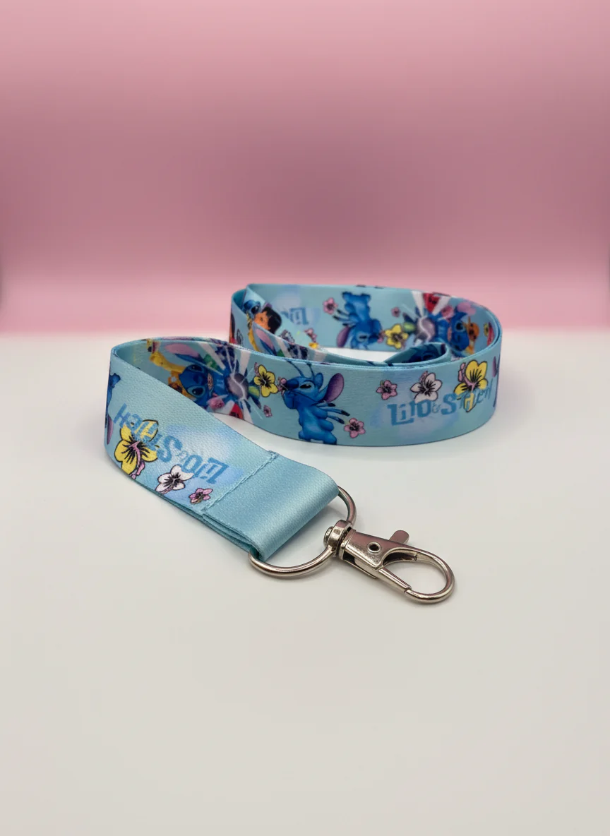 Nyckelband - Stich med blommor