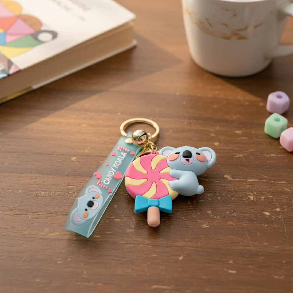 Nyckelring Blå Koala med Godisklubba - Kawaii Accessoar för Väskor & Nycklar - Image 2