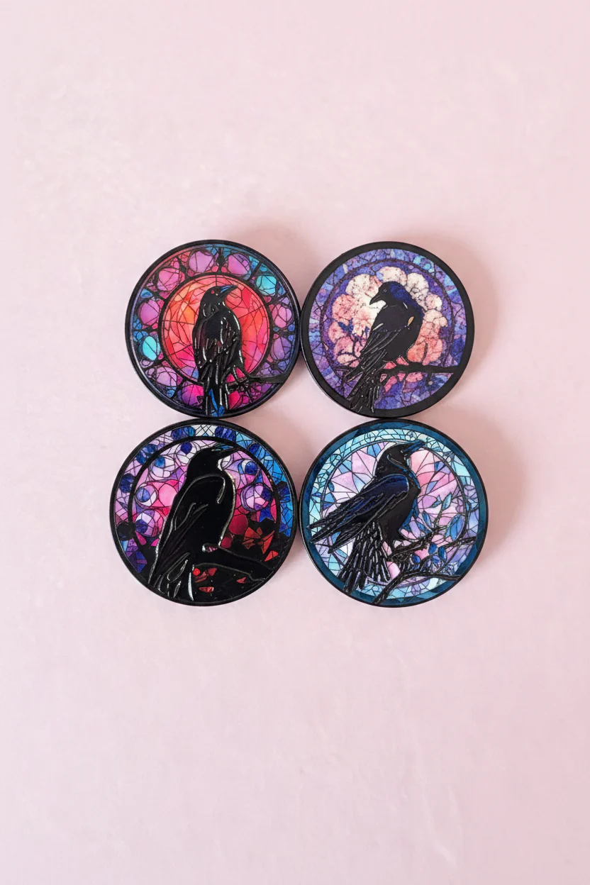 Pin - Kråka i kyrkfönster