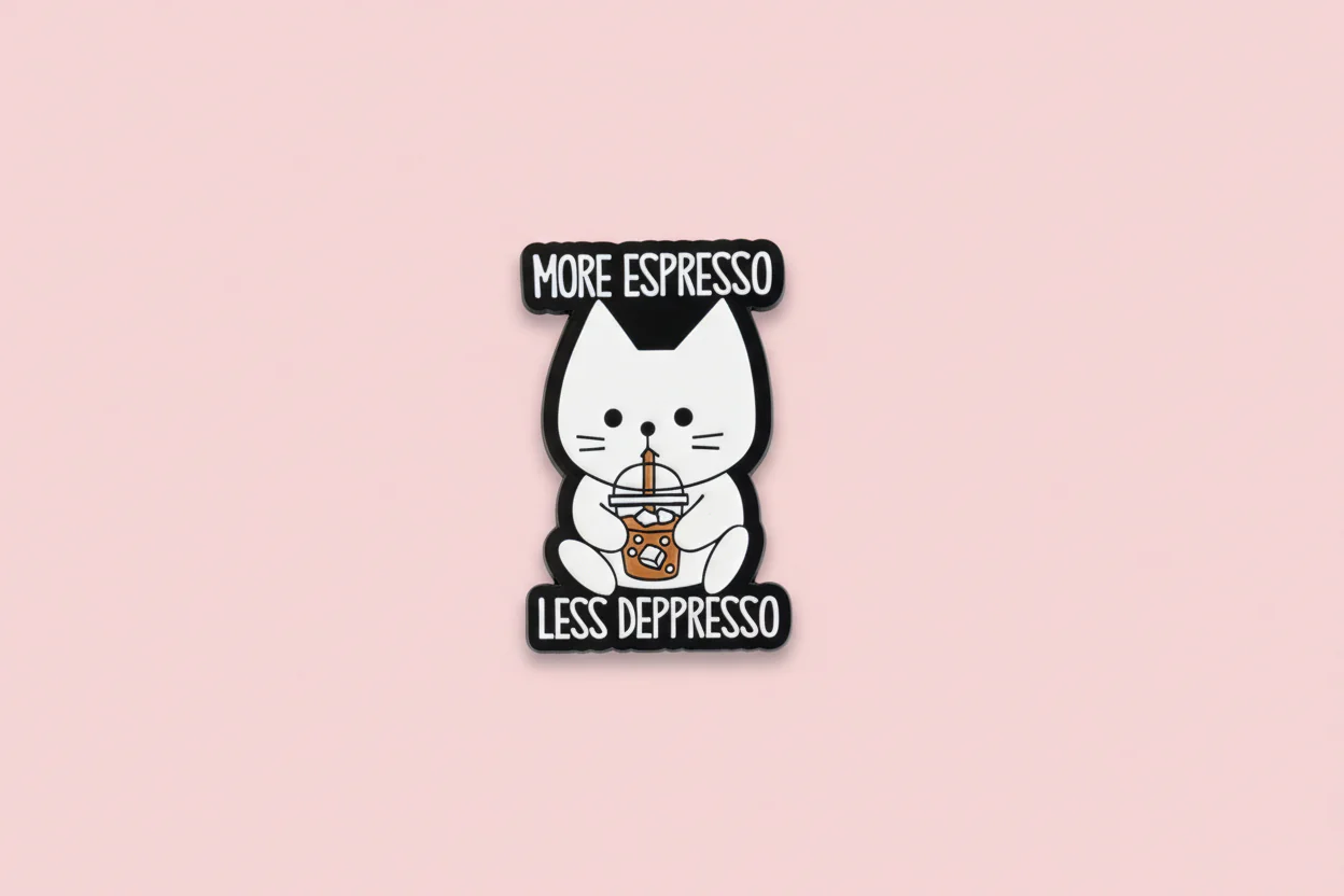 Pin - ”More espresso, less depresso”