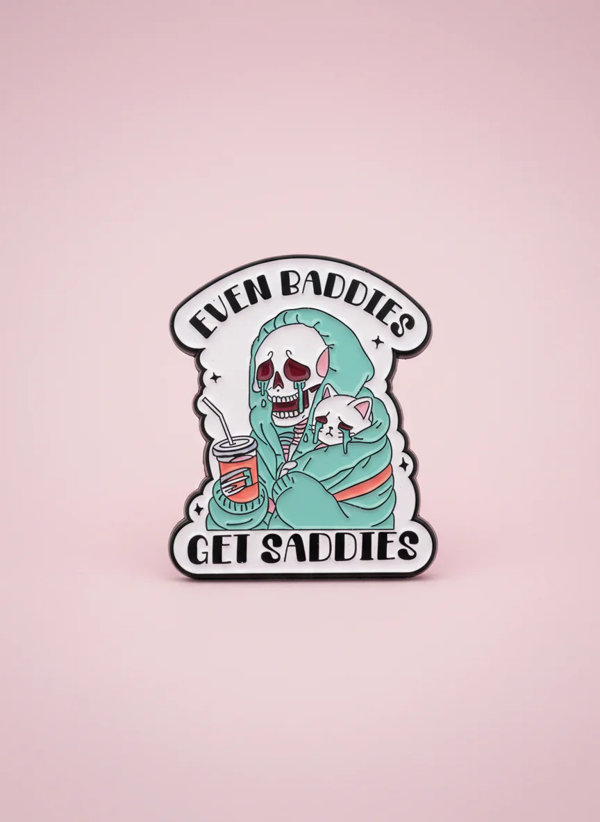 Pin - "Even baddies get saddies" (Skelett)