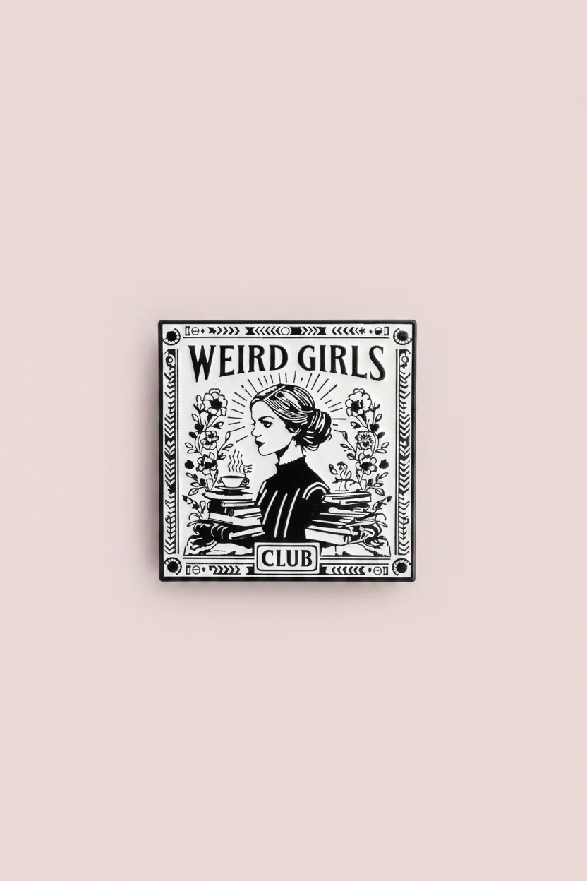 Pin - ”Weird girls club” (variant Böcker och blommor)