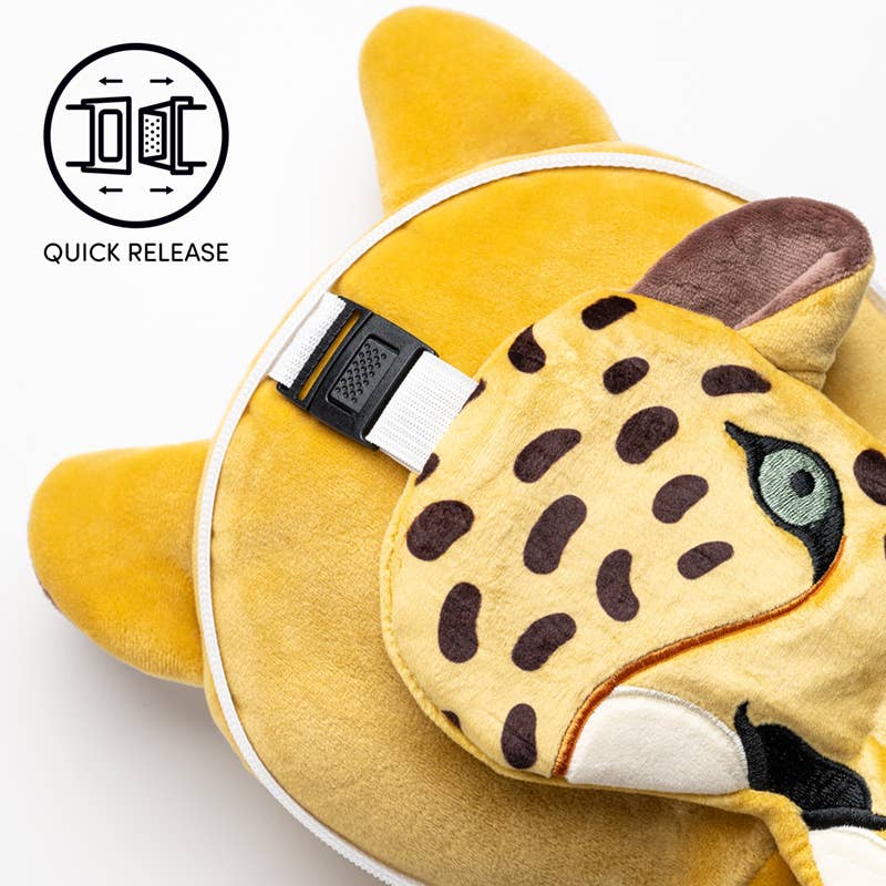 Relaxeazzz Leopard Round Plush Resekudde & Ögonmask - Image 5