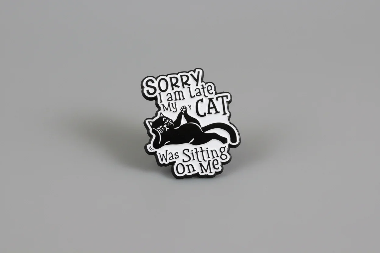 Pin- ”Sorry I am late my cat was sitting on me”
