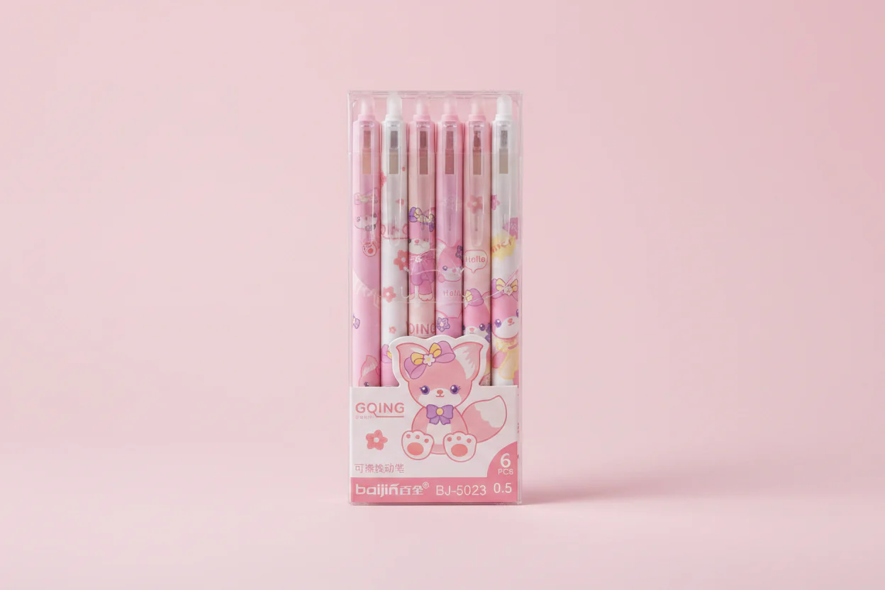 Pennor i 6 pack -  Suddbara - Rosa Räv