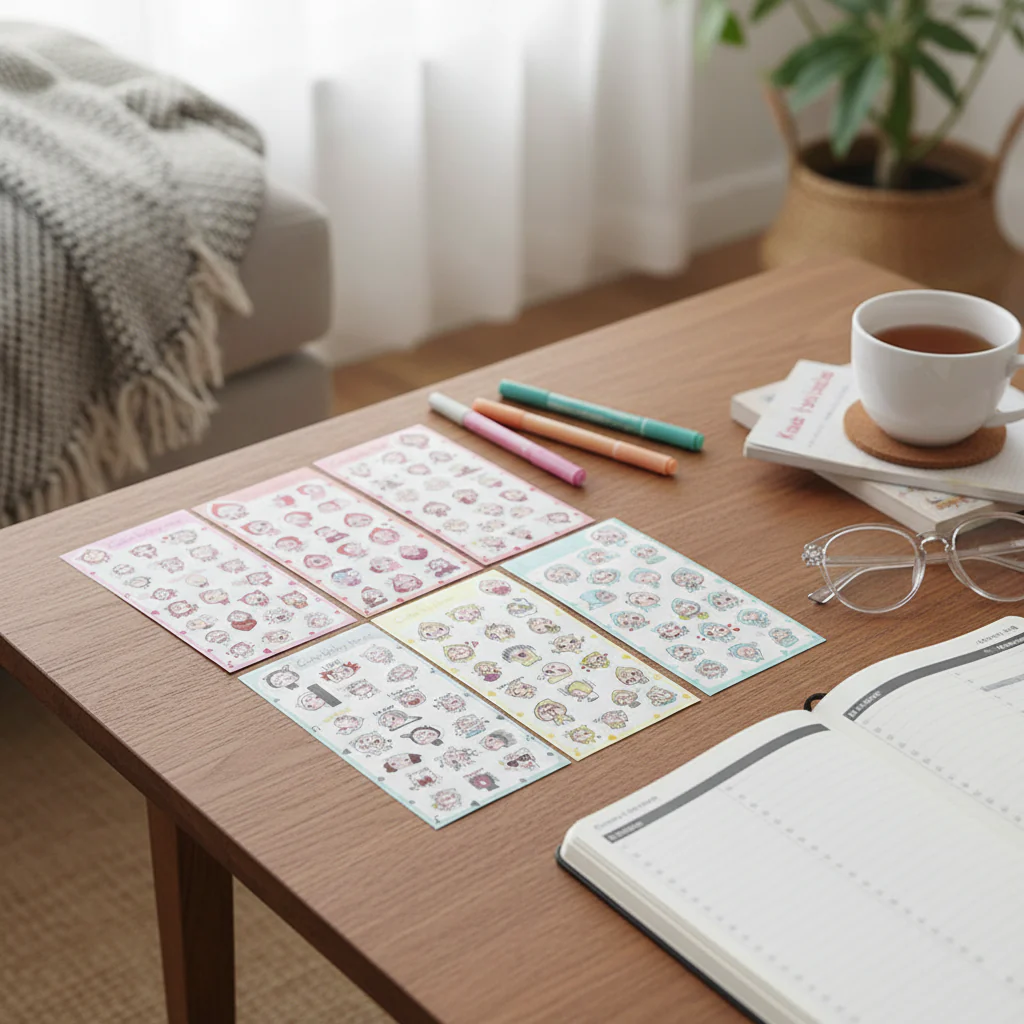 Kawaii Stickerset 6 Ark - Söta Dekorationer för Pyssel & Kalender - Image 2
