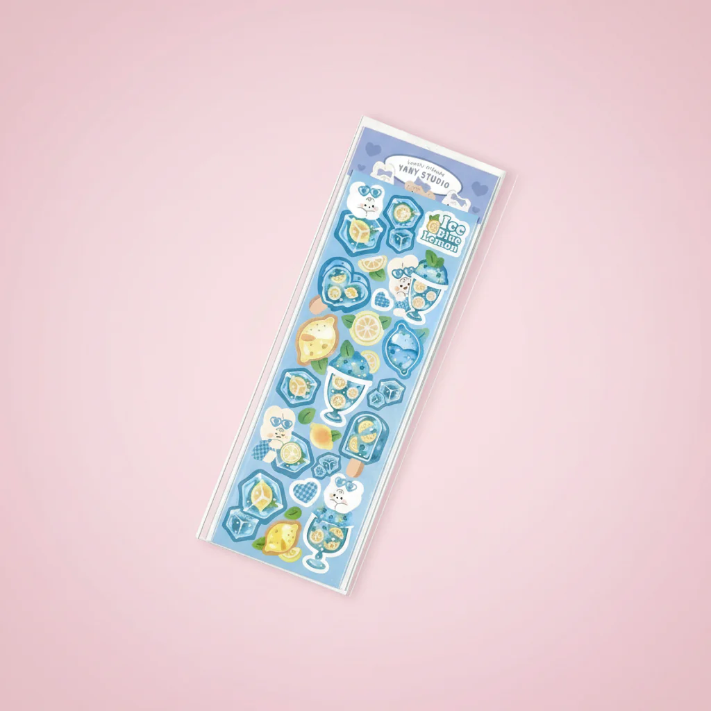 Kawaii Stickers Ark Ice Blue Lemon - Bullet Journal & Pyssel Dekoration