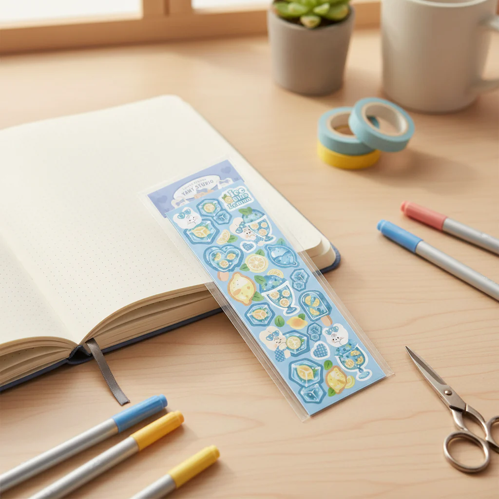 Kawaii Stickers Ark Ice Blue Lemon - Bullet Journal & Pyssel Dekoration - Image 2