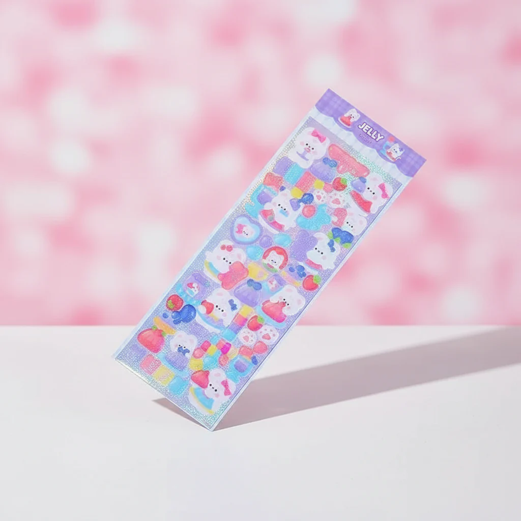 Kawaii stickers ark - Jelly design för bullet journal & pyssel