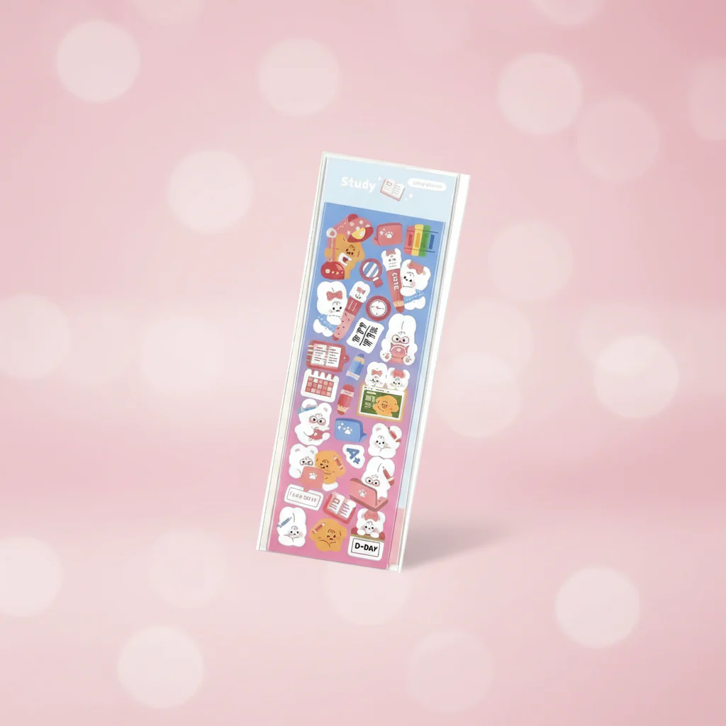 Kawaii stickers ark - Study - för bullet journal och anteckningar