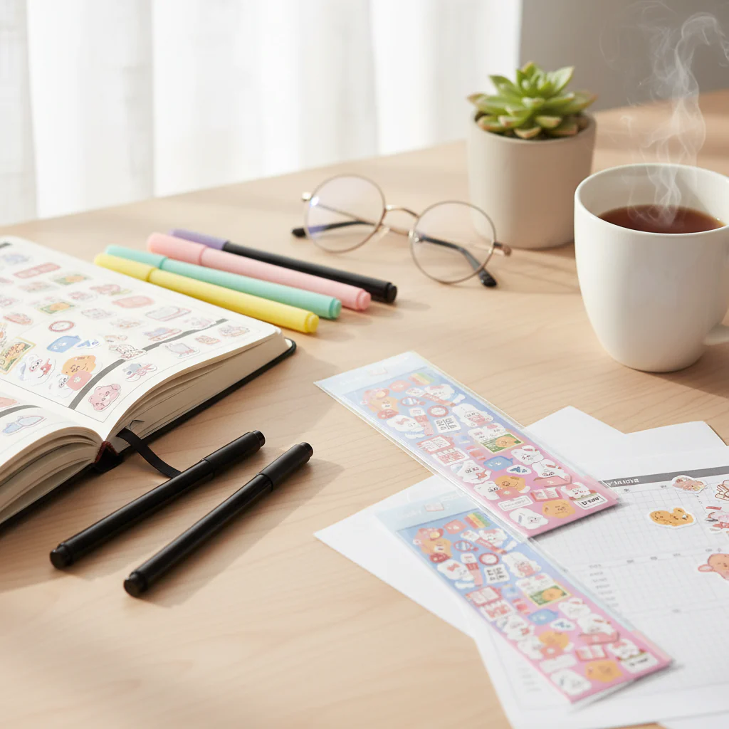 Kawaii stickers ark - Study - för bullet journal och anteckningar - Image 2