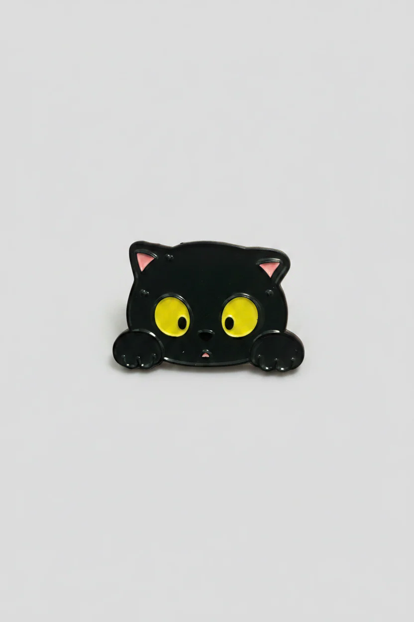 Pin - Svart nyfiken katt